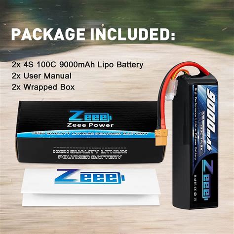 Zeee 4S Lipo Battery 9000mAh 14.8V 100C Soft Case India | Ubuy