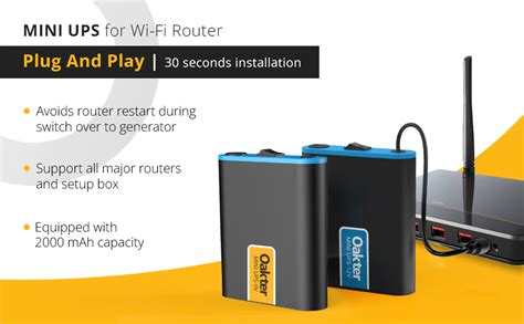 Oakter Mini UPS for 12V WiFi Router Broadband Modem | Backup Upto 4 ...
