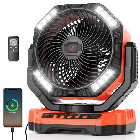 Tainido 40000mAh Rechargeable Battery Operated Fan, Auto-Oscillating ...