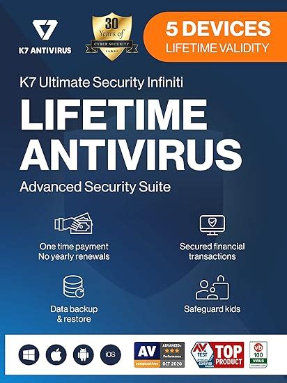 K7 Ultimate Security Infiniti Antivirus 2025| Lifetime Validity, 5 ...