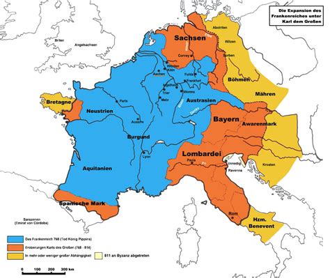 Map of Frankish kingdoms, 768-811