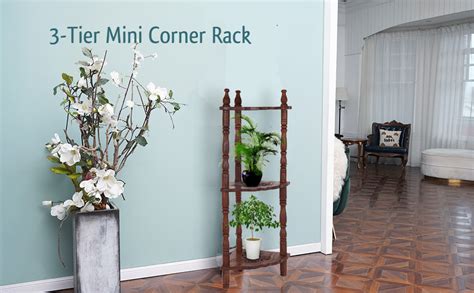 ADA Handicraft® Premium Sheesham Wood 3-Tier Mini Corner Rack | Side ...