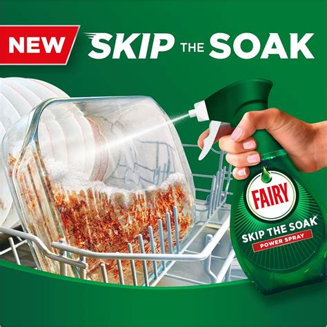 Fairy Skip the Soak Dish Spray Kit Lemon, Trigger + 4x500ml Refill. 100% Grease Removal for ...