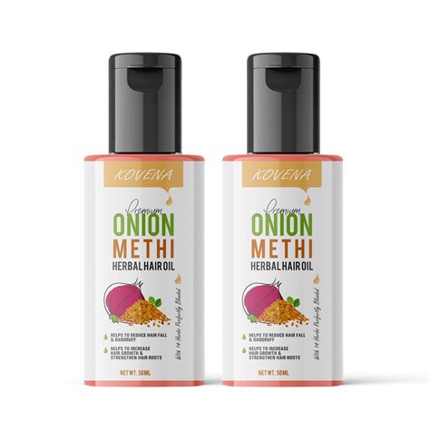 Buy Kovena Premium Onion Methi Herble Hair Oil For Men And Women(50ml*2 ...