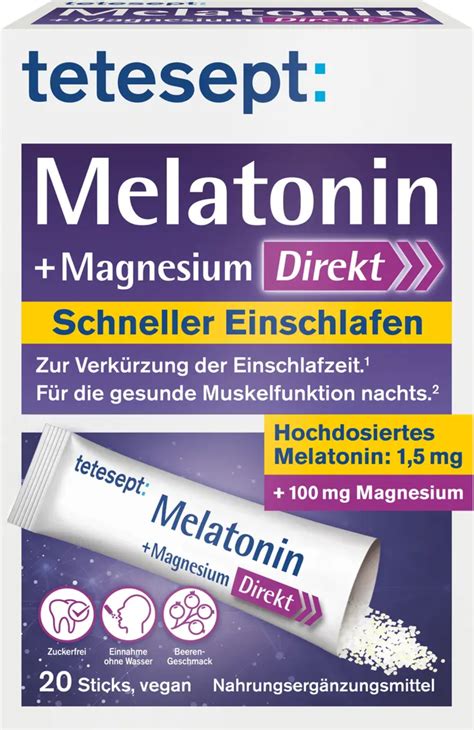 Melatonin + Magnesium Direct Sticks, 20 packages - tetesept - VitalAbo Online Shop