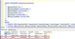 Insert Values in Table in SQL Stored Procedure 的图像结果
