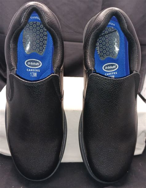 Mens Size 13W Dr. Scholls Work Shoes Slip On Black Leather Brand New ...