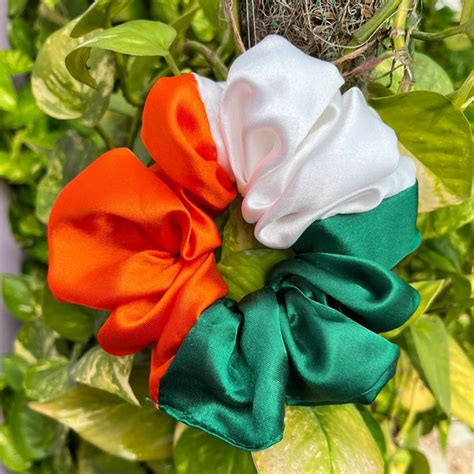 Tricolour Scrunchies(Indian Flag) Indian Flag Scrunchies Tricolor Hair ...