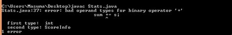 Image result for Bad Operand Types for Binary Operator