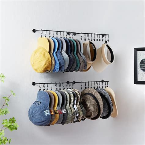 Amazon.com: Hat Rack Wall Cap Organizer - Baseball Hat Racks Display ...