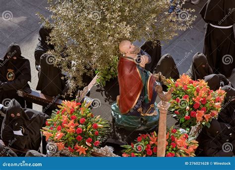 Religious Statue Carried on Shoulders in a Procession during Holy Week ...