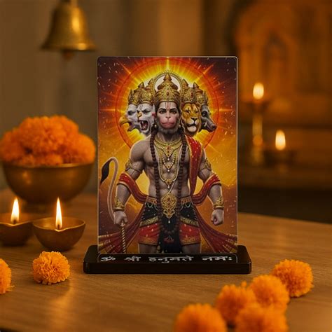 Panchmukhi Hanuman Acrylic Car Dashboard Frame – UV Printed 4×6 Inch ...