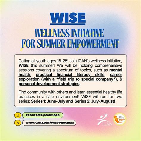 WISE - Wellness Initiative for Summer Empowerment, ICAN Family Resource ...