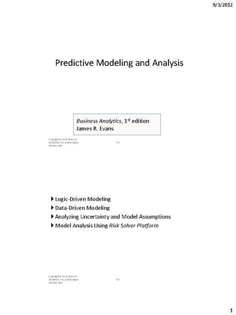 Chapter 1: Predictive Analysis in Business Analytics (BA 101) - Studocu
