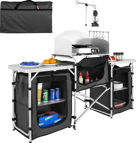 Amazon.com : VEVOR Camping Kitchen Table, Folding Outdoor Cooking Table ...