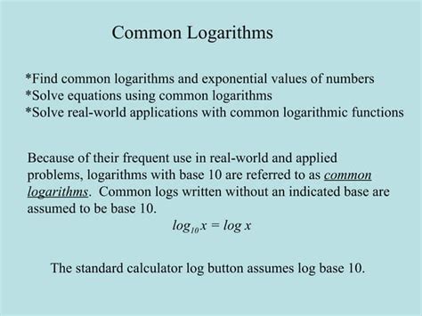 Image result for Common Logarithm Tutorial