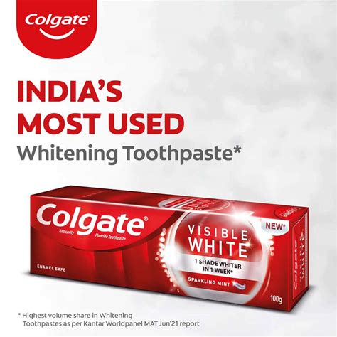 Buy COLGATE VISIBLE WHITE SPARKING MINT WHITENING TOOTHPASTE TUBE OF ...