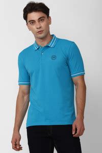 PETER ENGLAND Solid Men Polo Neck Light Blue T-Shirt - Buy PETER ...