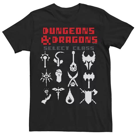 Big & Tall Dungeons & Dragons Select Class 8-Bit Logos Tee
