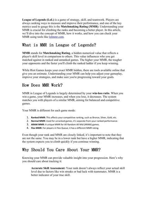 League of Legends MMR Checker Understand Your True Skill Level