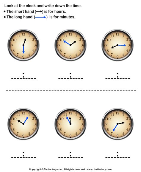 Time Reading Worksheet 的图像结果