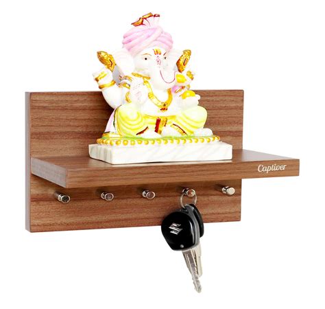 Captiver Engineered Wood Wall Mounted Key Holder with Storage Shelf ...