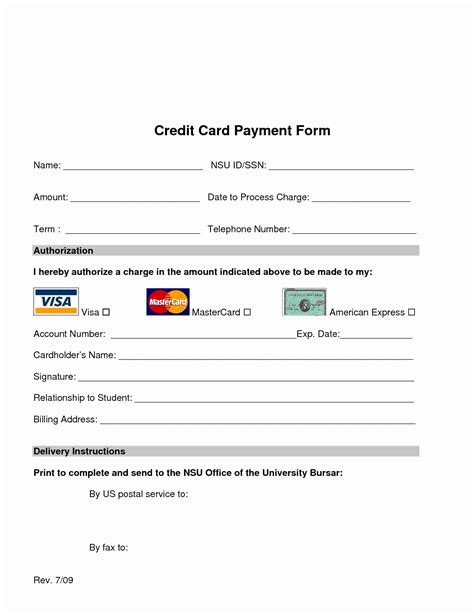 Image result for Credit Card Processing Form