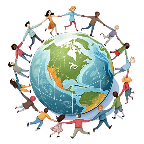 Unity In Diversity A Globe Surrounded By People Holding Hands ...