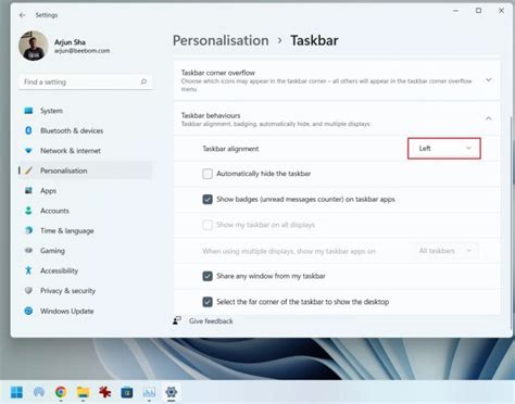 Image result for Windows 11 Customize Taskbar