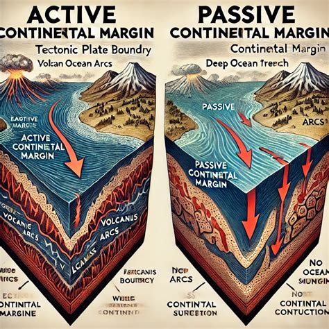 What is the difference between an active continental margin and a ...