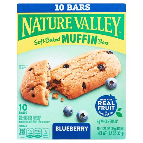 Nature Valley Soft-Baked Muffin Bars, Blueberry, Snack Bars, 10 Bars ...