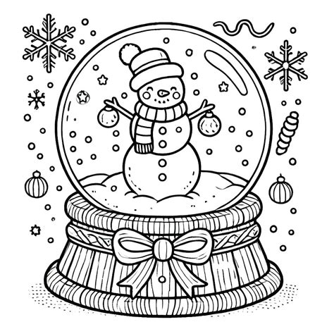 Stitch Snow Globe Coloring Page