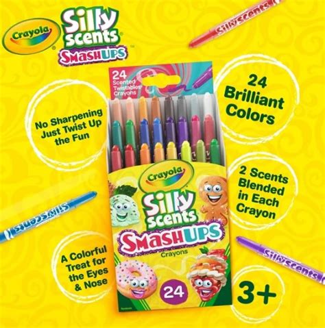 Crayola Silly Scents™ Smash Ups Mini Twistables Scented Crayons, 24 co ...