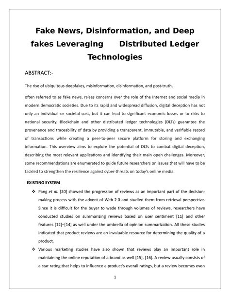 Fake News Disinformation thesis final - Fake News, Disinformation, and ...