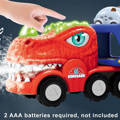 Buy Growinlove Dinosaur Toy Truck Car Toys for Toddlers, 9 in 1 Carrier ...