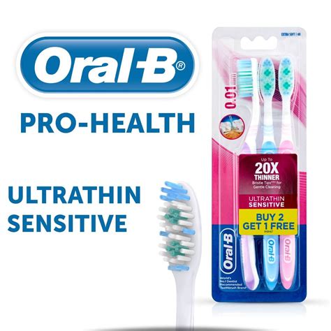 Oral-B Pro-Health Ultrathin Sensitive Toothbrush, 3 Count (Buy 2, Get 1 ...