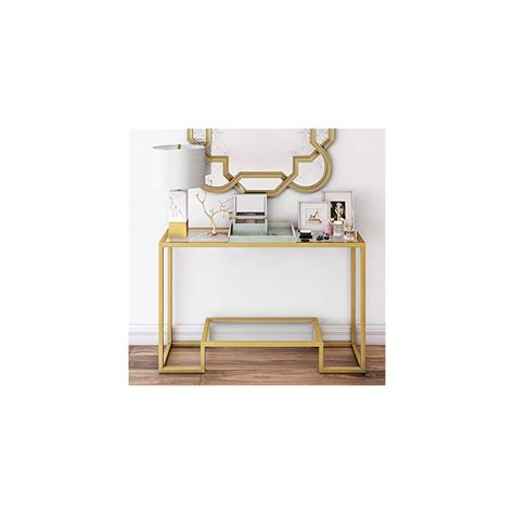 Buy Henn&Hart 47.75 Wide Rectangular Console Table in Brass, Entryway ...