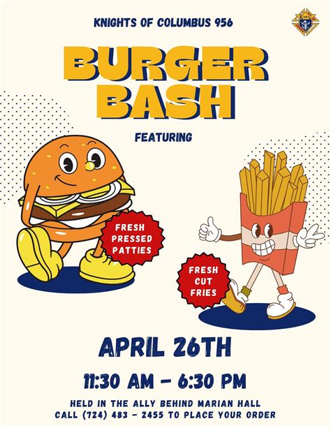 Knights of Columbus 956 Burger Bash, 624 Washington St, Charleroi, PA ...