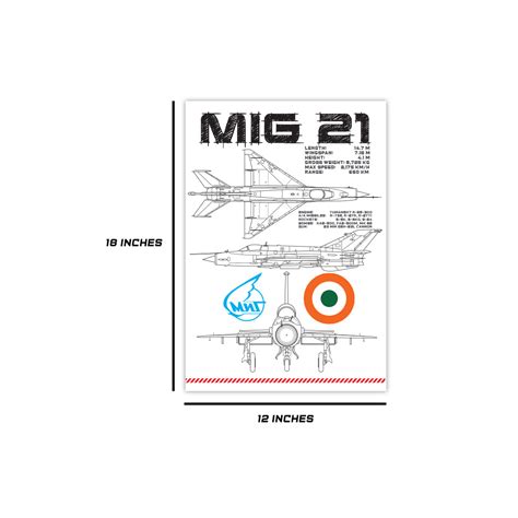 MiG-21 Blueprint Poster White – DeltaTac.shop