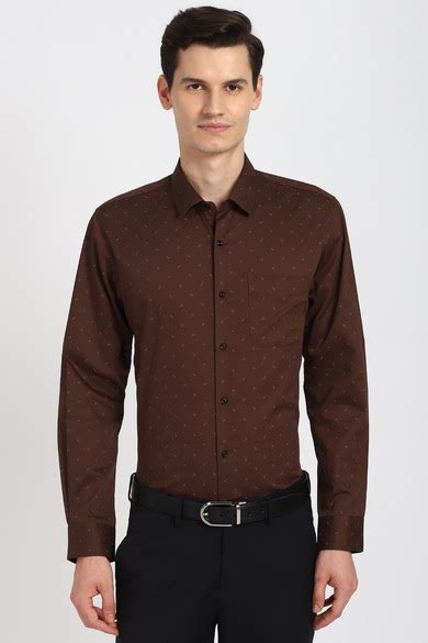 Buy Men Brown Slim Fit Full Sleeves Formal Shirt Online - 39949222 ...