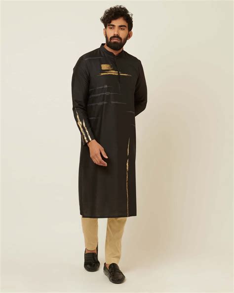 Edge Deep Navy Blue Kurta – The Art Robe
