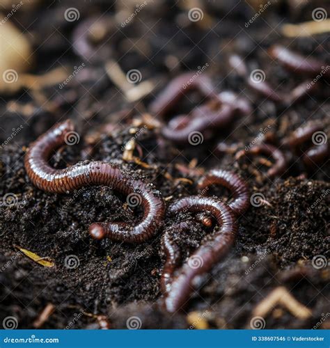 Close-Up Of Earthworms In Soil With Natural Habitat And Organic Texture ...