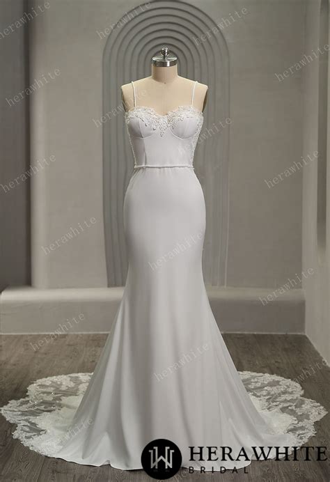 Sexy Spaghetti Straps Lace Wedding Dress