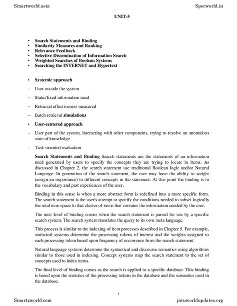 Information-Retrieval-Systems U5 - UNIT- Search Statements and Binding ...