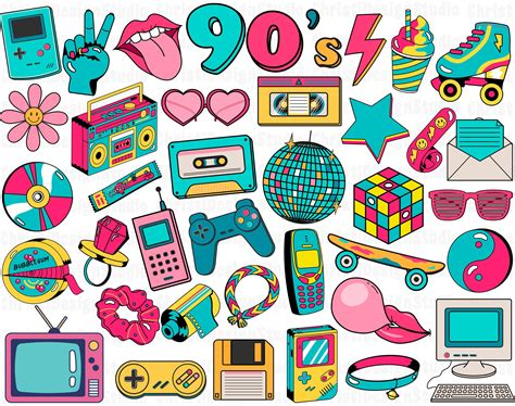 90's Svg Bundle, 90's Party Svg, 90's Clipart, 90's Vibes Svg, Y2K ...
