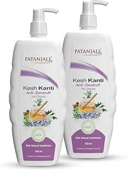 Patanjali Kesh Kanti Anti-Dandruff Shampoo 450ml, Herbal Hair Cleanser ...