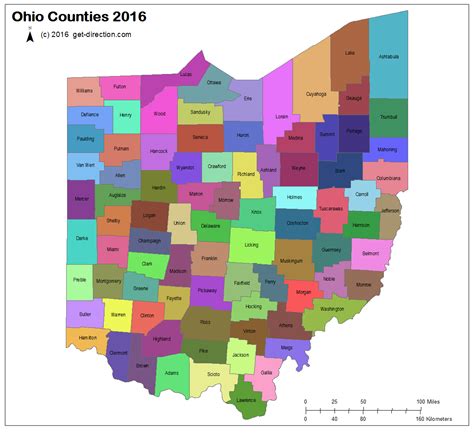 Map of Ohio Counties