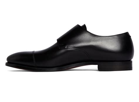Black Leather Double Monkstrap Shoes for Men | The Royale Peacock