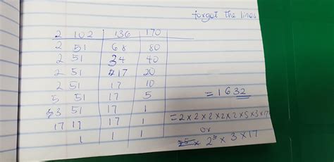 LCM of 102, 136, 170 - Brainly.in