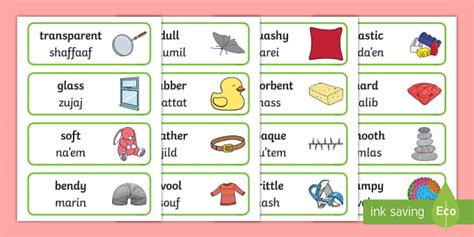 Materials Word Cards Word Cards English/Arabic Phonics